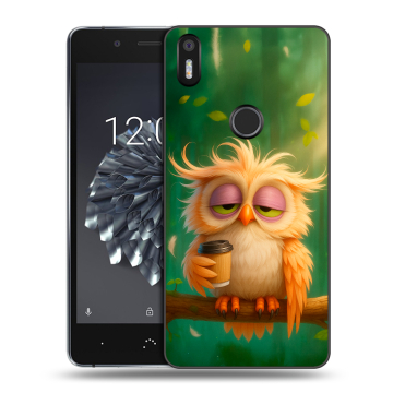 Силиконовый чехол на BQ Aquaris X5 Plus с принтом сова
