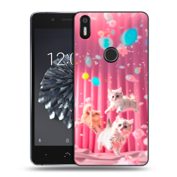 Силиконовый чехол на BQ Aquaris X5 Plus с принтом милые котики