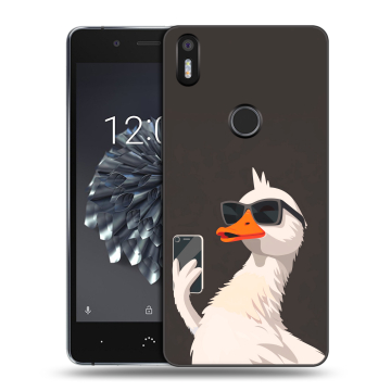 Силиконовый чехол на BQ Aquaris X5 Plus с принтом утка в очках Силиконовый чехол на BQ Aquaris X5 Plus с принтом утка в очках