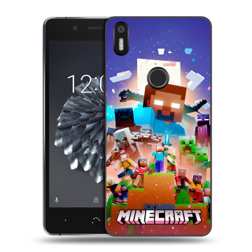 Силиконовый чехол на BQ Aquaris X5 Plus с принтом Майнкрафт Minecraft