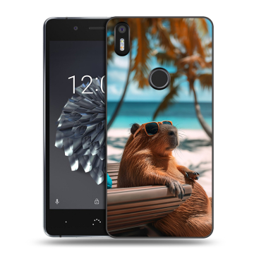 Силиконовый чехол на BQ Aquaris X5 Plus с принтом Капибара