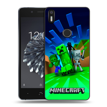 Силиконовый чехол на BQ Aquaris X5 Plus с принтом Майнкрафт