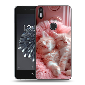 Силиконовый чехол на BQ Aquaris X5 Plus с принтом котята котики