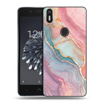 Силиконовый чехол на BQ Aquaris X5 Plus с принтом розовый мрамор