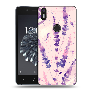 Силиконовый чехол на BQ Aquaris X5 Plus с принтом цветы лаванда