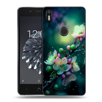 Силиконовый чехол на BQ Aquaris X5 Plus с принтом Цветы и мрамор
