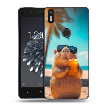 Силиконовый чехол на BQ Aquaris X5 Plus с принтом Капибара