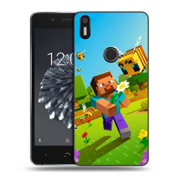 Силиконовый чехол на BQ Aquaris X5 Plus с принтом Майнкрафт Minecraft