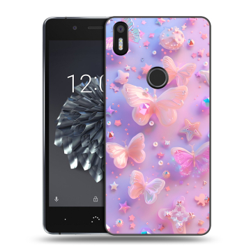 Силиконовый чехол на BQ Aquaris X5 Plus с принтом Бабочки
