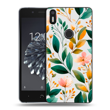 Силиконовый чехол на BQ Aquaris X5 Plus с принтом Цветы паттерн