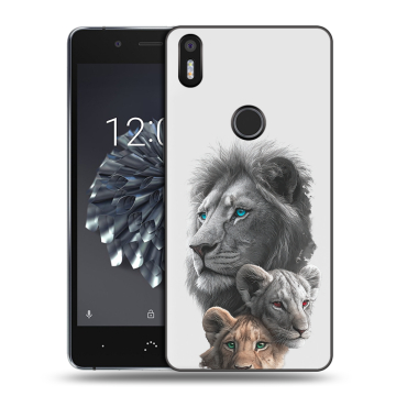 Силиконовый чехол на BQ Aquaris X5 Plus с принтом Львы