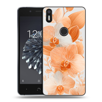 Силиконовый чехол на BQ Aquaris X5 Plus с принтом Бежевые цветы