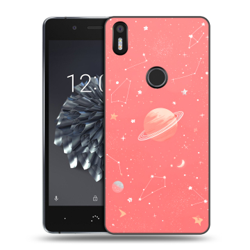 Силиконовый чехол на BQ Aquaris X5 Plus с принтом Розовый космос