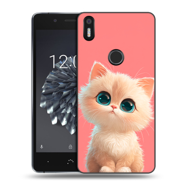 Силиконовый чехол на BQ Aquaris X5 Plus с принтом Розовый котенок
