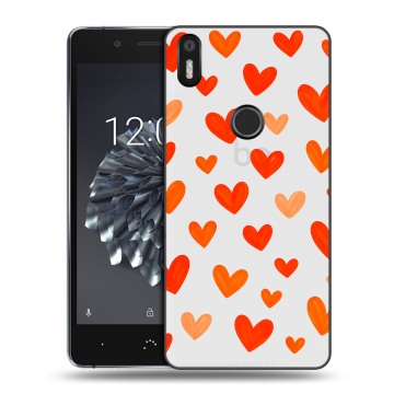 Силиконовый чехол на BQ Aquaris X5 Plus с принтом Сердечки