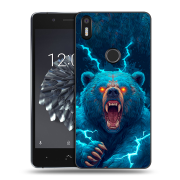 Силиконовый чехол на BQ Aquaris X5 Plus с принтом Медведь