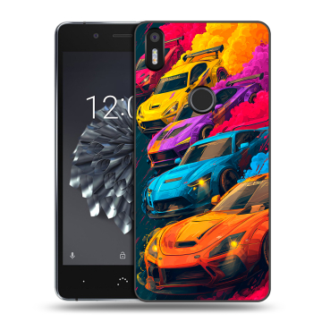Силиконовый чехол на BQ Aquaris X5 Plus с принтом Тачки