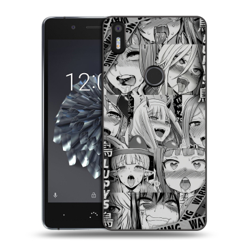 Силиконовый чехол на BQ Aquaris X5 Plus с принтом Ahegao Ахегао Аниме