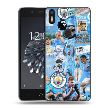 Силиконовый чехол на BQ Aquaris X5 Plus с принтом Man City Манчестер Сити