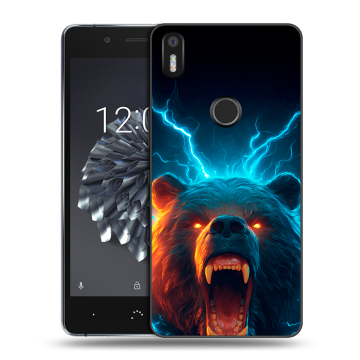 Силиконовый чехол на BQ Aquaris X5 Plus с принтом Медведь
