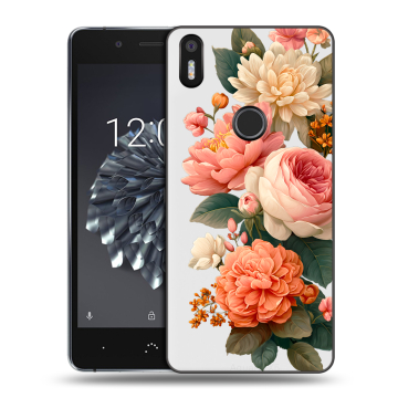 Силиконовый чехол на BQ Aquaris X5 Plus с принтом цветы