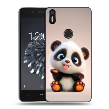 Силиконовый чехол на BQ Aquaris X5 Plus с принтом милая панда Силиконовый чехол на BQ Aquaris X5 Plus с принтом милая панда