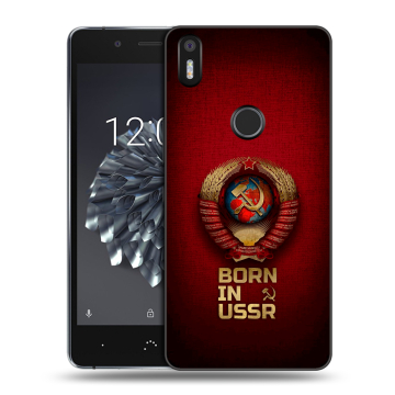 Силиконовый чехол на BQ Aquaris X5 Plus с принтом Флаг Герб СССР