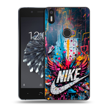 Силиконовый чехол на BQ Aquaris X5 Plus с принтом Nike Найк