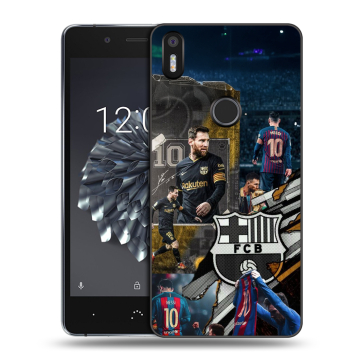 Силиконовый чехол на BQ Aquaris X5 Plus с принтом Messi Barcelona