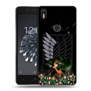 Силиконовый чехол на BQ Aquaris X5 Plus с принтом Атака титанов