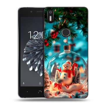 Силиконовый чехол на BQ Aquaris X5 Plus с принтом Новый год