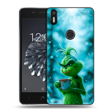 Силиконовый чехол на BQ Aquaris X5 Plus с принтом Новый год гринч