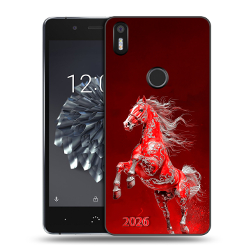 Силиконовый чехол на BQ Aquaris X5 Plus с принтом Новый год