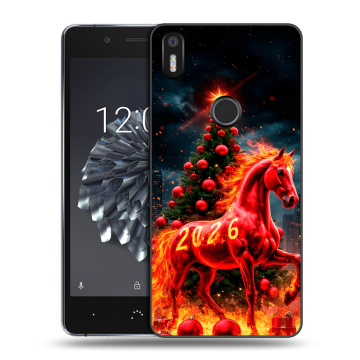 Силиконовый чехол на BQ Aquaris X5 Plus с принтом Новый год