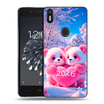 Силиконовый чехол на BQ Aquaris X5 Plus с принтом Новый год