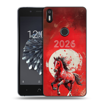 Силиконовый чехол на BQ Aquaris X5 Plus с принтом Новый год