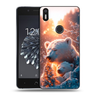 Силиконовый чехол на BQ Aquaris X5 Plus с принтом Новый год