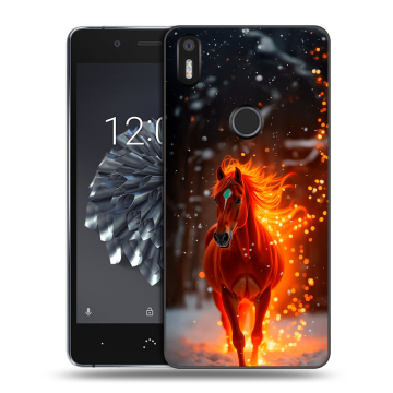 Силиконовый чехол на BQ Aquaris X5 Plus с принтом Новый год