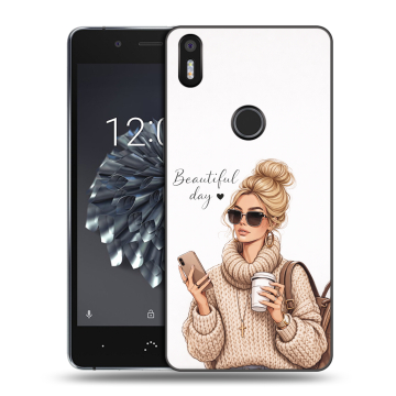 Силиконовый чехол на BQ Aquaris X5 Plus с принтом женский