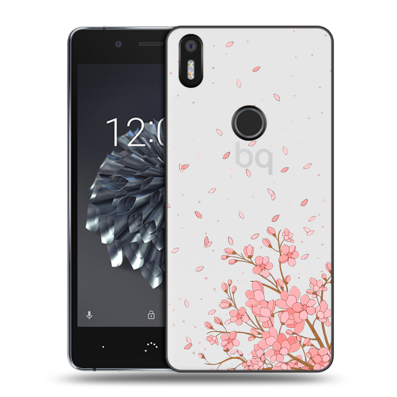 Силиконовый чехол на BQ Aquaris X5 Plus с принтом Ветка сакуры Силиконовый чехол на BQ Aquaris X5 Plus с принтом Ветка сакуры