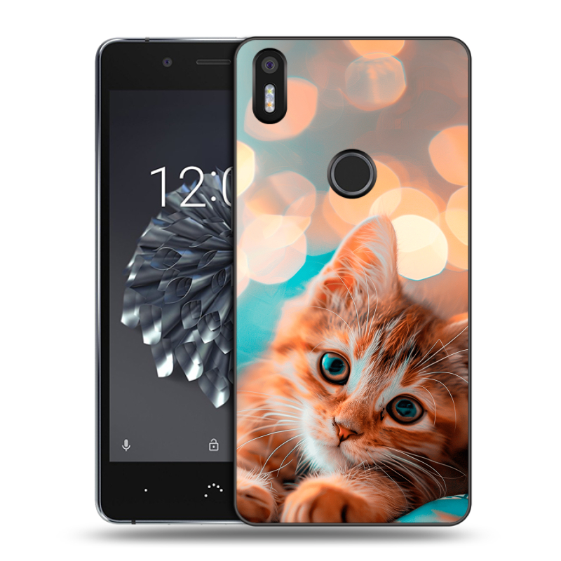Силиконовый чехол на BQ Aquaris X5 Plus с принтом котик Силиконовый чехол на BQ Aquaris X5 Plus с принтом котик