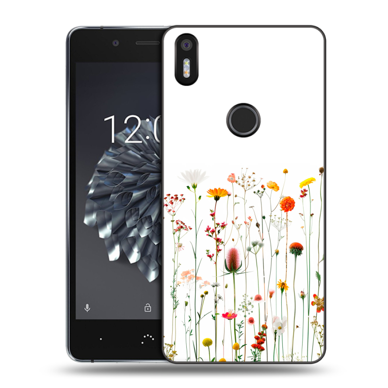 Силиконовый чехол на BQ Aquaris X5 Plus с принтом цветы Силиконовый чехол на BQ Aquaris X5 Plus с принтом цветы