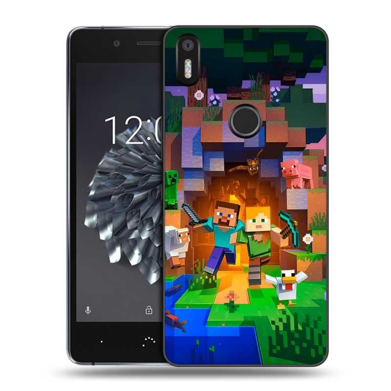 Силиконовый чехол на BQ Aquaris X5 Plus с принтом Майнкрафт Minecraft Силиконовый чехол на BQ Aquaris X5 Plus с принтом Майнкрафт Minecraft