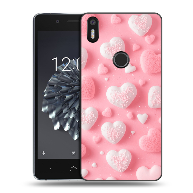 Силиконовый чехол на BQ Aquaris X5 Plus с принтом Сердечки Силиконовый чехол на BQ Aquaris X5 Plus с принтом Сердечки