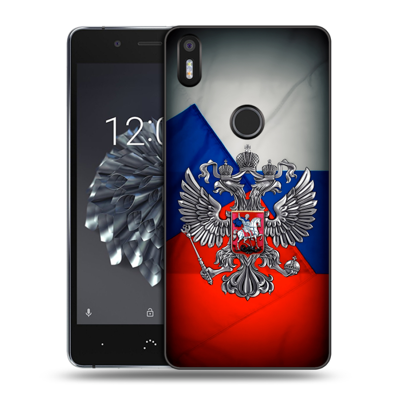 Силиконовый чехол на BQ Aquaris X5 Plus с принтом Флаг России Силиконовый чехол на BQ Aquaris X5 Plus с принтом Флаг России