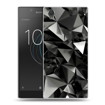 Пластиковый чехол на Sony Xperia L1 с принтом Черные кристаллы Пластиковый чехол на Sony Xperia L1 с принтом Черные кристаллы