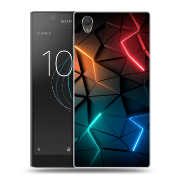 Пластиковый чехол на Sony Xperia L1 с принтом Абстракция неон