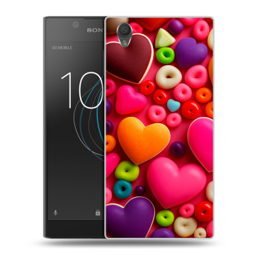 Пластиковый чехол на Sony Xperia L1 с принтом Сердечки Пластиковый чехол на Sony Xperia L1 с принтом Сердечки