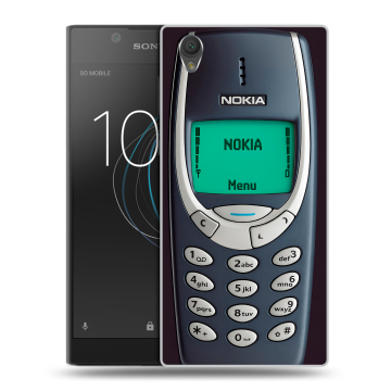 Пластиковый чехол на Sony Xperia L1 с принтом Старый телефон