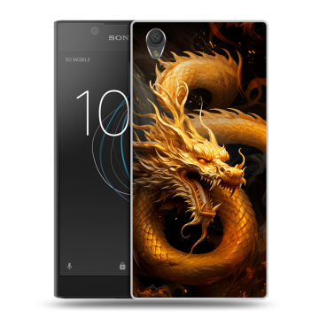 Пластиковый чехол на Sony Xperia L1 с принтом Золотой дракон